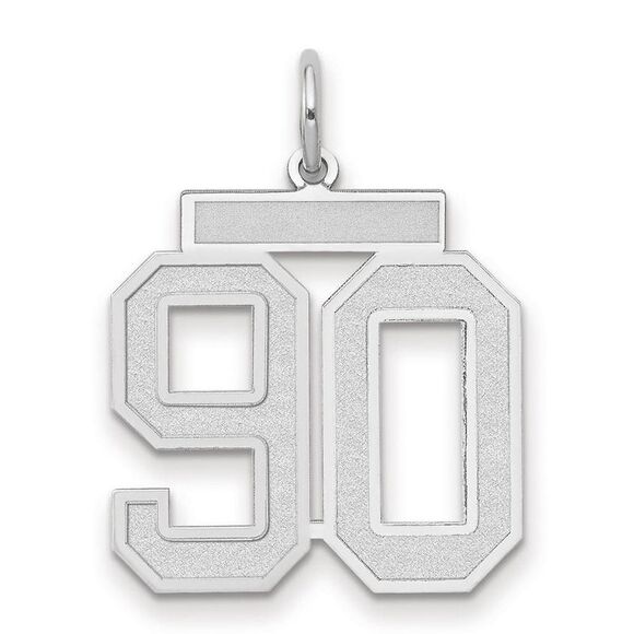 14k White Gold Jersey Collection Medium Number 90 Pendant